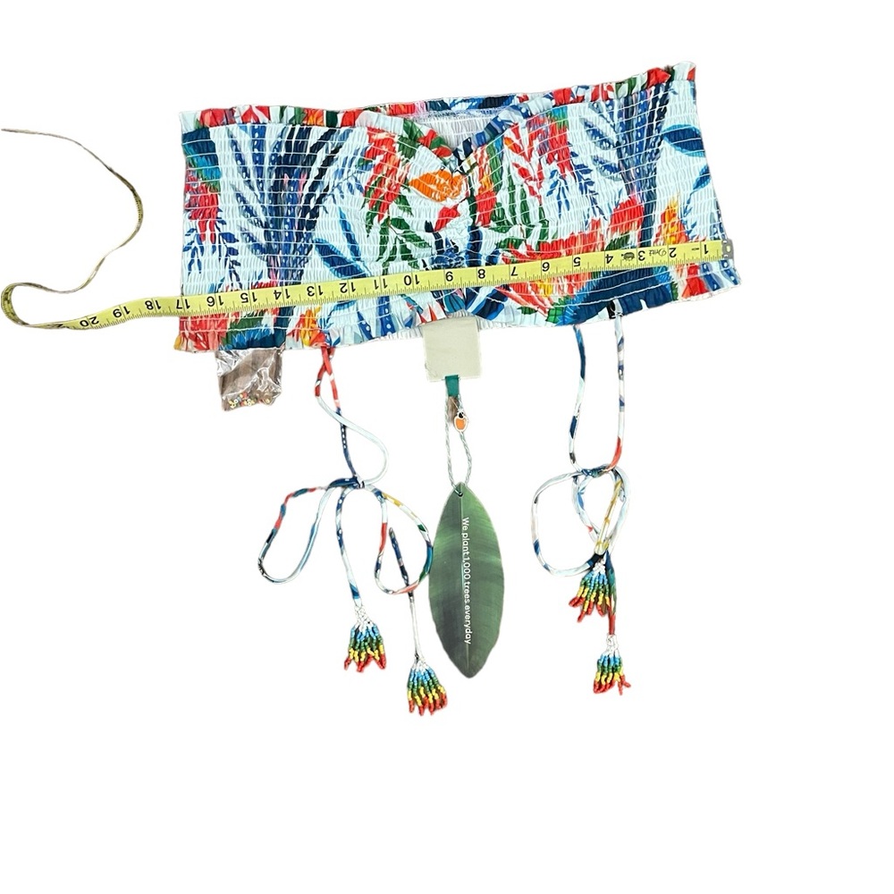 FARM RIO Macaw Wind Smocked Crop Top New With Tags - Picture 12 of 13